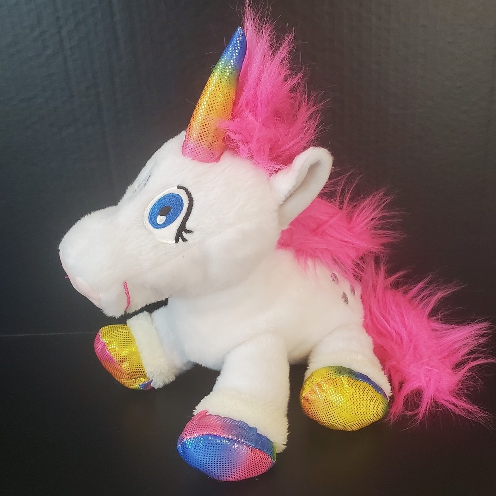 Noah's Ark Animal‎ Workshop Rainbow Unicorn Plush Stuffed Animal Secret Pouch